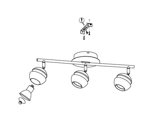 Návod k instalaci stropního svítidla se třemi reflektory