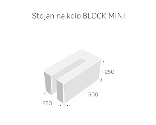 Stojan na kolo Block Mini s rozměry