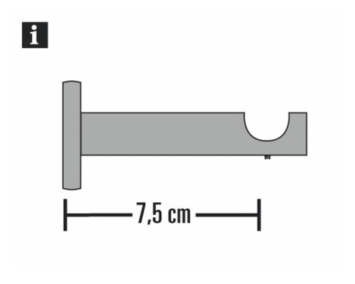 Držák záclonové tyče o délce 7,5 cm