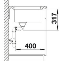 Granitový dřez Blanco SUBLINE 430/270-U 460 x 755 mm antracit 523151
