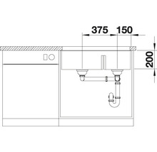 Granitový dřez Blanco SUBLINE 430/270-U 460 x 755 mm antracit 523151