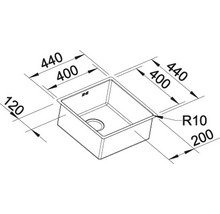 Nerezový dřez Blanco CLARON 400-U 440 x 440 mm 523385
