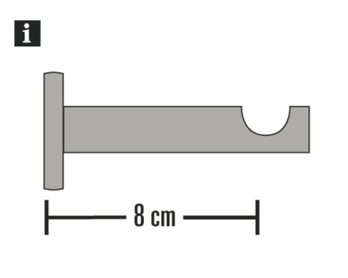 Držák záclonové tyče, 8 cm