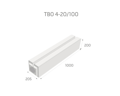 Bednicí tvárnice TBO 4-20/100 o rozměrech 205 x 200 x 1000 mm