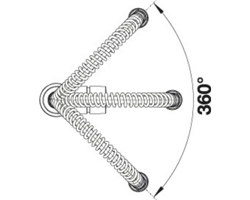 Ilustrace hadicové přípojky otočné o 360 stupňů