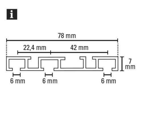 Technický nákres profilu s rozměry