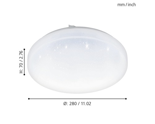 Bílé stropní svítidlo se vzorem hvězd a rozměry