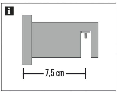 Nákres produktu s rozměrem 7,5 cm