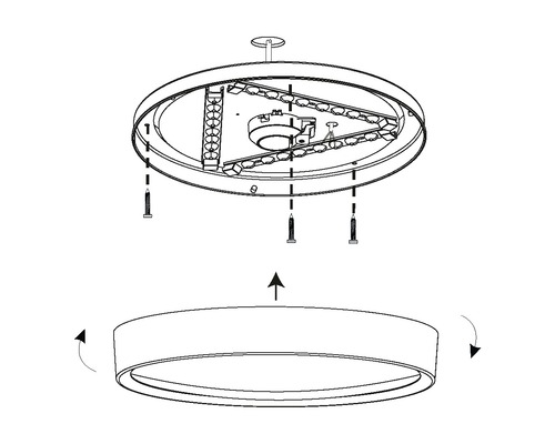 Montážní návod pro LED stropní svítidlo se šrouby