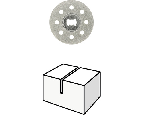 Diamantový řezný kotouč pro obrábění obrobků se štěrbinou