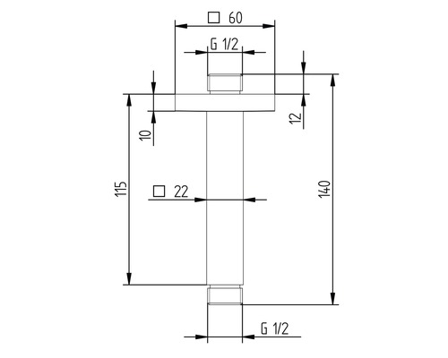 Technický nákres sifonu s rozměry