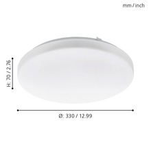 Kruhové stropní svítidlo o rozměrech 330 x 70 milimetrů