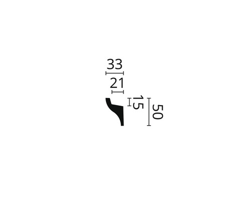 Technický výkres ozdobné lišty s rozměry.