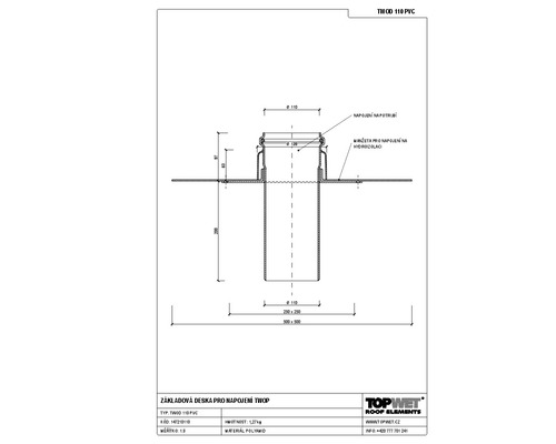Prostup parozábranou TOPWET s integrovanou PVC manžetou, DN 110