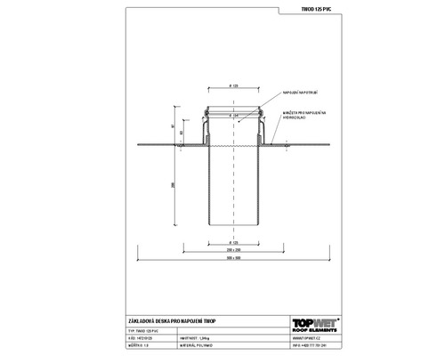 Prostup parozábranou TOPWET s integrovanou PVC manžetou, DN 125