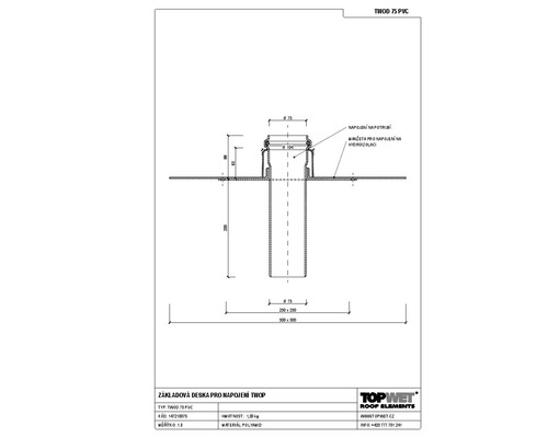 Prostup parozábranou TOPWET s integrovanou PVC manžetou, DN 75