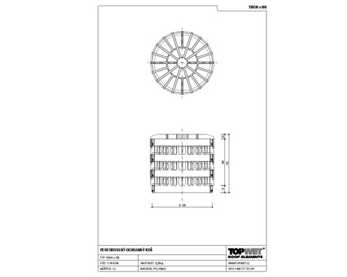Perforovaný ochranný koš TOPWET 100 mm