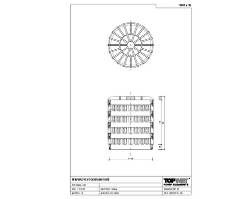 Perforovaný ochranný koš TOPWET 133 mm