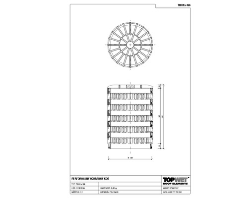 Perforovaný ochranný koš TOPWET 166 mm