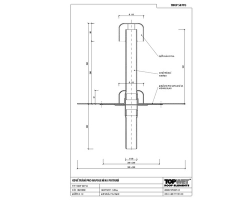 Odvětrání kanalizace s integrovanou PVC manžetou, DN 50