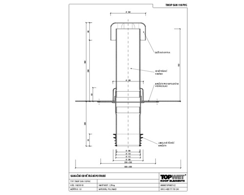 Sanační odvětrání TOPWET s integrovanou PVC manžetou, 116–129 mm