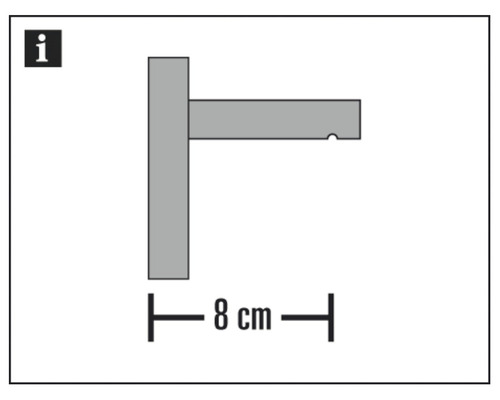 Obrázek držáku o délce 8 cm