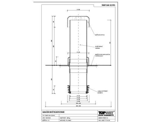 Sanační odvětrání TOPWET s integrovanou PVC manžetou, 144–154 mm