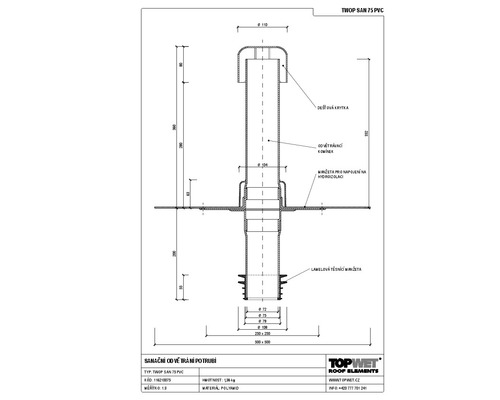 Sanační odvětrání TOPWET s integrovanou PVC manžetou, 79–102 mm
