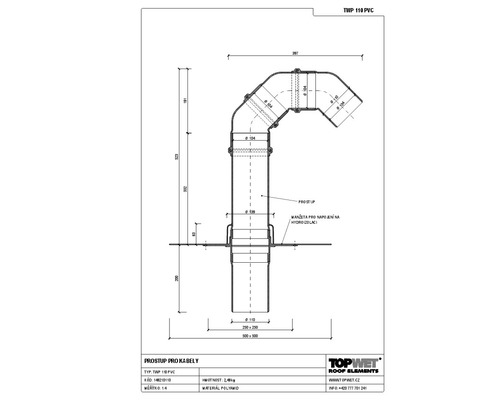 Prostup pro kabely TOPWET s integrovanou PVC manžetou, DN 110