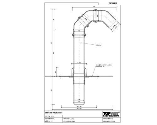 Prostup pro kabely TOPWET s integrovanou PVC manžetou, DN 75
