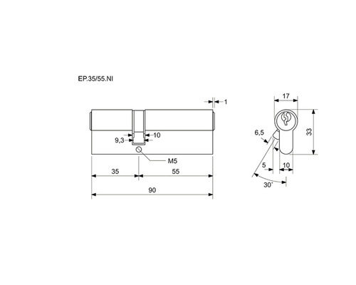Technický nákres dveřní vložky s rozměry