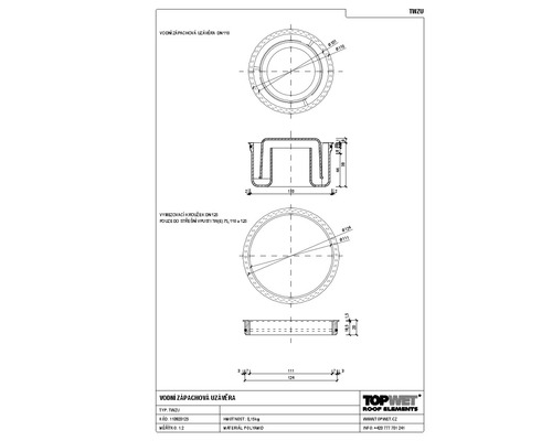 Vodní zápachová klapka TOPWET TWZU