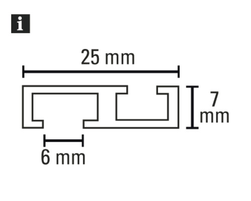 Technický nákres profilu s rozměry