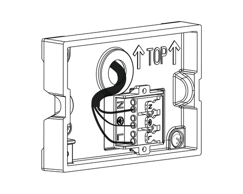 Instalační krabice s připojovacími svorkami a kabely