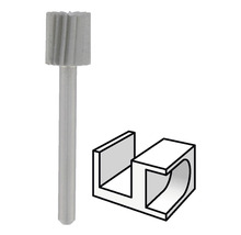 Fréza se stopkou a schematické znázornění drážky