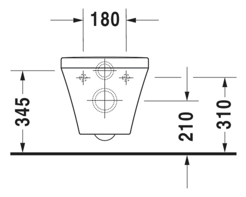 Technický nákres závěsného WC s rozměry