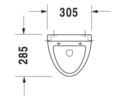 Technický výkres závěsného WC s rozměry 305 a 285