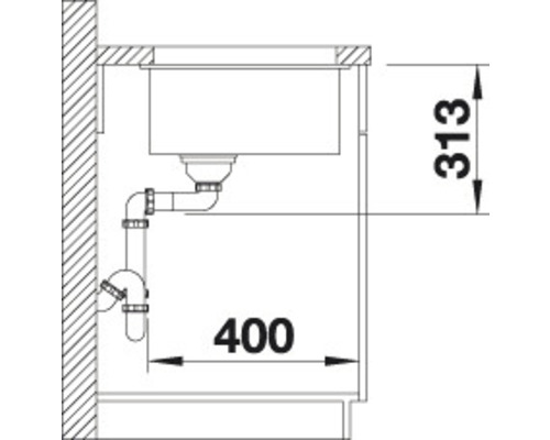 Rozměry kuchyňského dřezu se sifonem a odtokovou armaturou