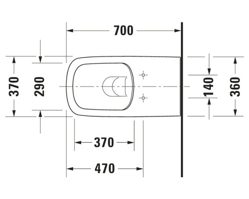 Technický výkres toalety s rozměry