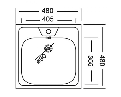 Technický výkres sprchové vaničky s rozměry