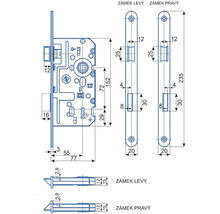 Zadlabací zámek K220 l bzn 72/77, K220lbzn
