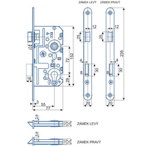 Zadlabací zámek K221 l bzn 72/77, K221lbzn