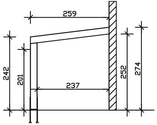 Technický výkres objektu s rozměry.
