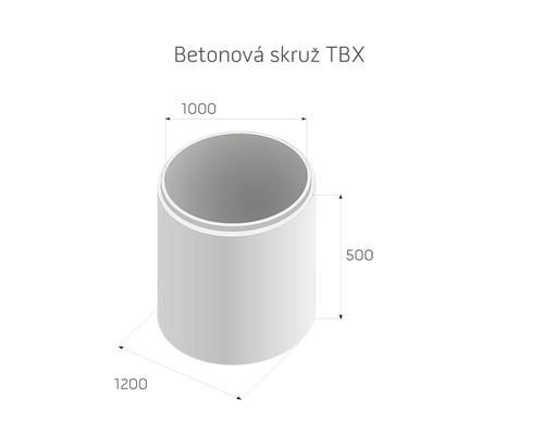 Betonový skruž TBX s rozměry