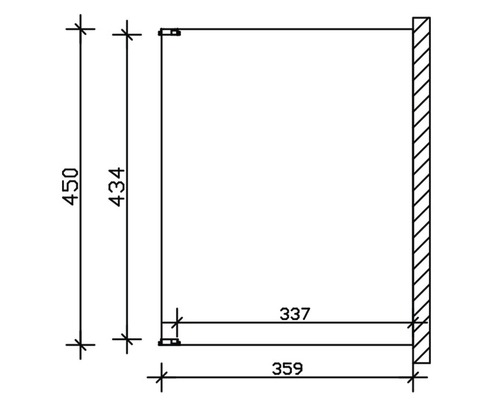 Technický nákres nástěnné skříňky s rozměry