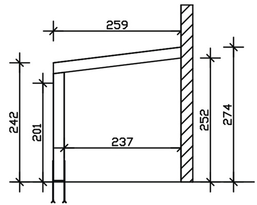 Technický výkres s rozměry produktu