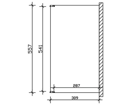 Technický nákres skříně s rozměry