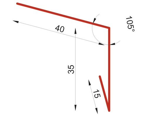 Technický nákres s rozměry pro profil