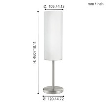 Rozměry stolní lampy