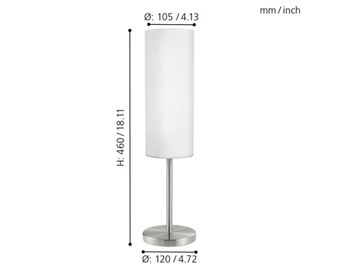 Rozměry stolní lampy